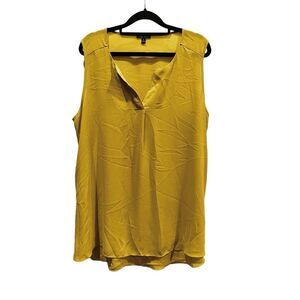 Sami & Jo Lime split neck sleeveless blouse XL